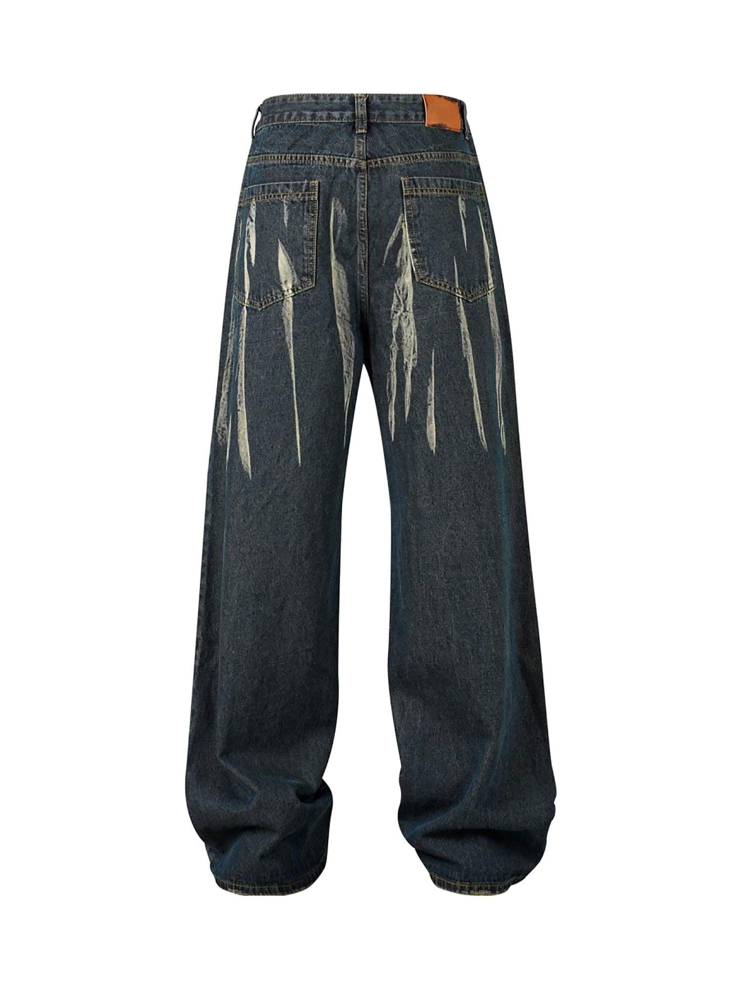 Tntwear High Street Hip Hop Hand-painted Spray-painted Jeans - tntwear1