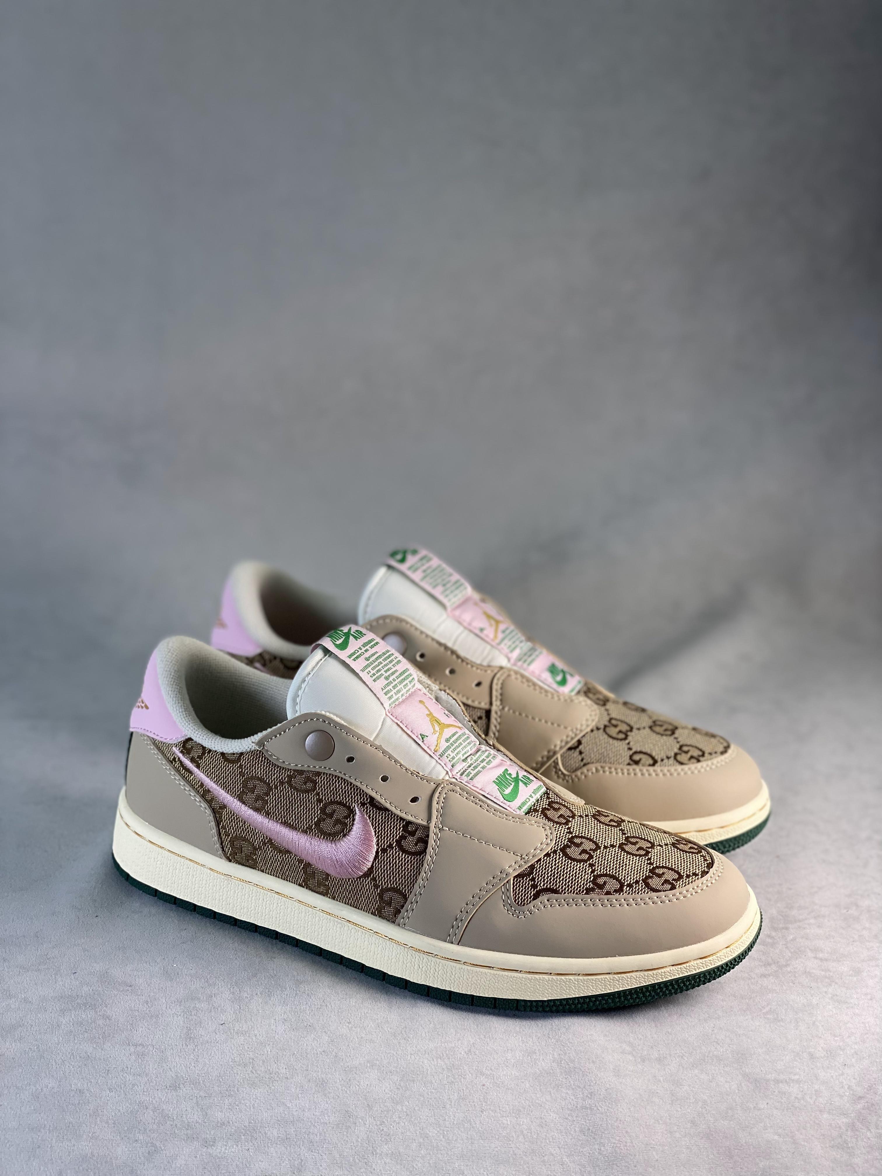 Custom GG x Air Jordan 1 Retro Low Slip AJ1 AV3918-398 - tntwear1