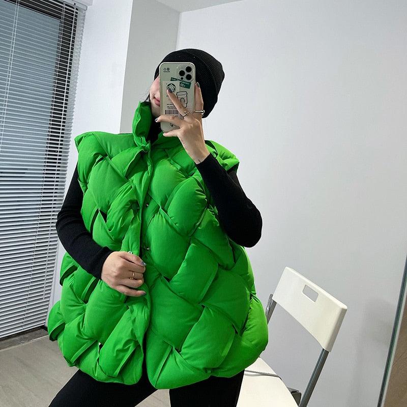 New Fashion Woven Pattern Warm Down Jacket Unisex - tntwear1