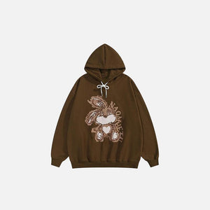 Loose Retro Rabbit Printed Hoodie - tntwear1