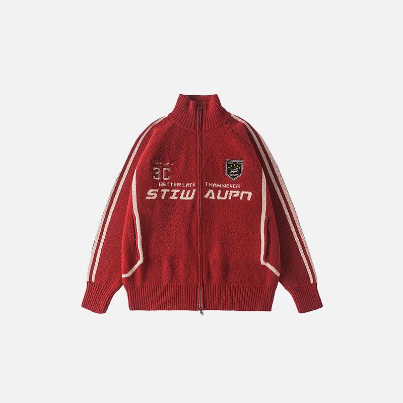 Retro Sports Zip-Up Sweater - tntwear1