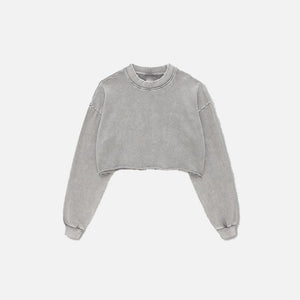 Women Distressed Loose Sweatshirt - tntwear1