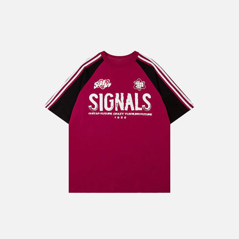 Contrast Color Signals Sports T-shirt - tntwear1