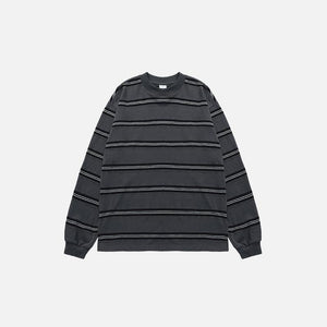 Vintage Striped Loose Long-sleeved T-shirt - tntwear1