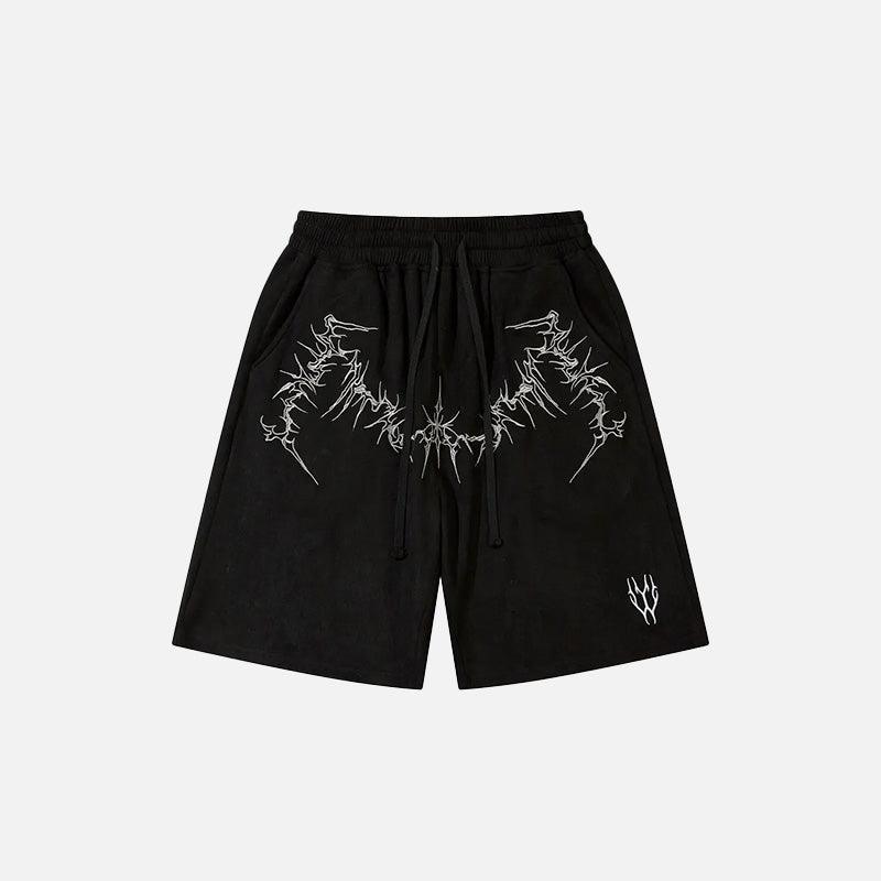 Y2K Embroidery Baggy Shorts - tntwear1