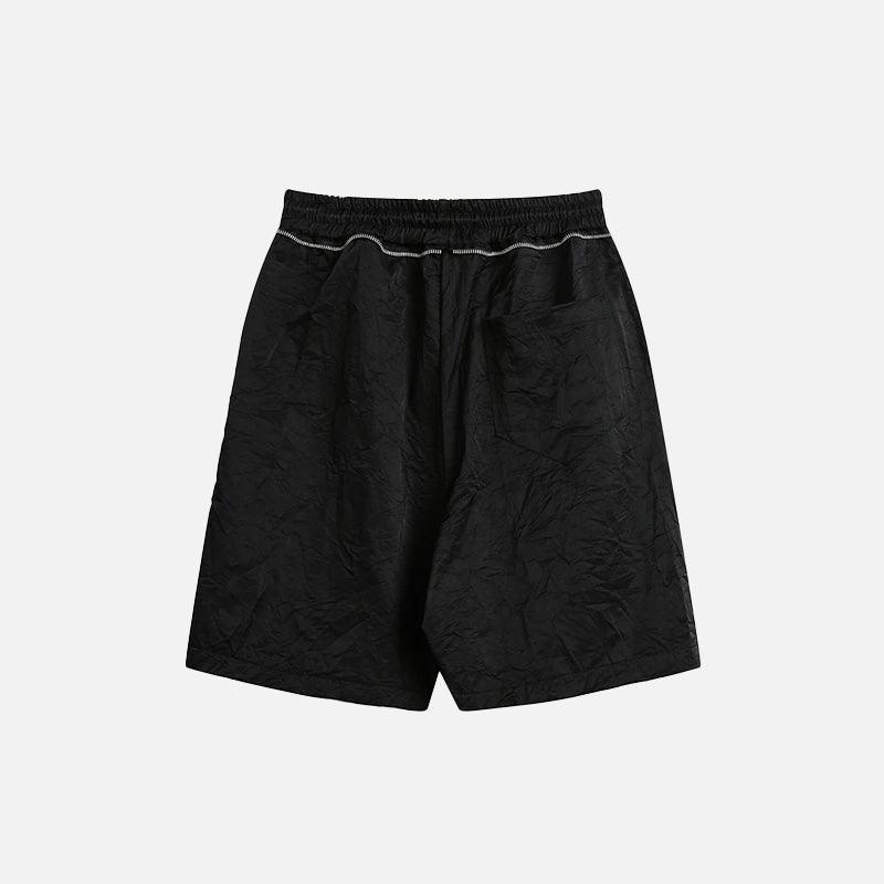 Solid Black Drawstring Shorts - tntwear1