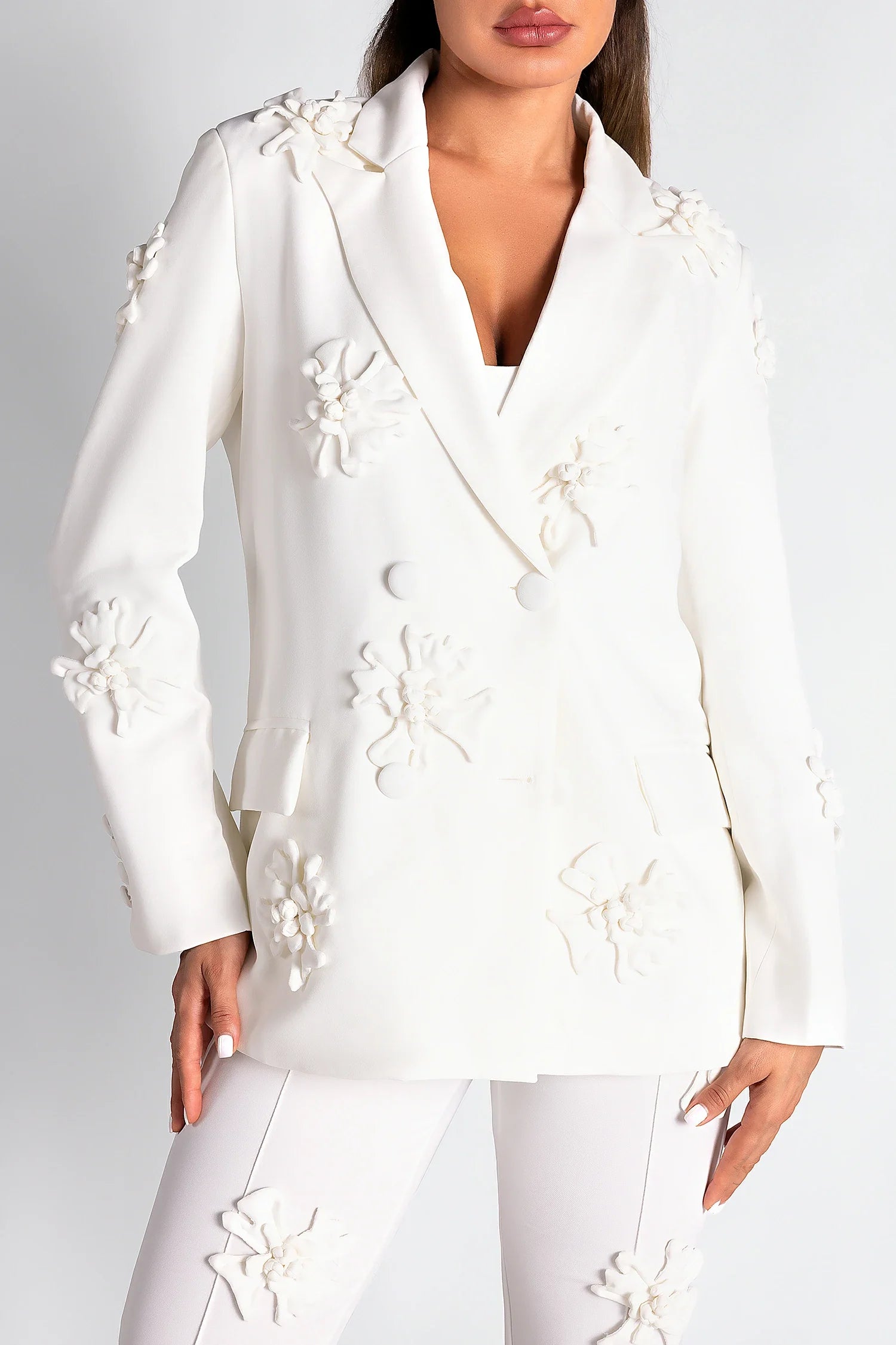 Amaryllis Floral Embroider Blazer Set