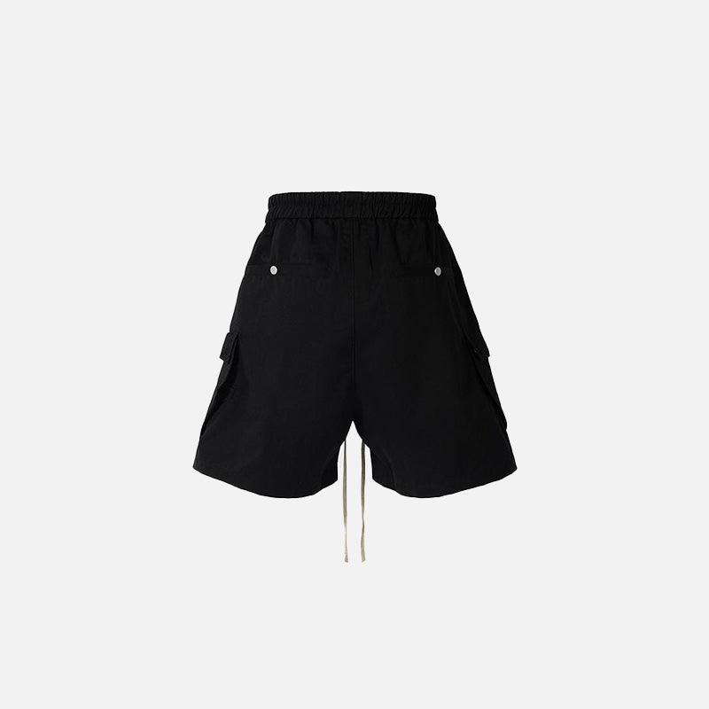 Black Drawstring Zip-up Women's Jorts - tntwear1