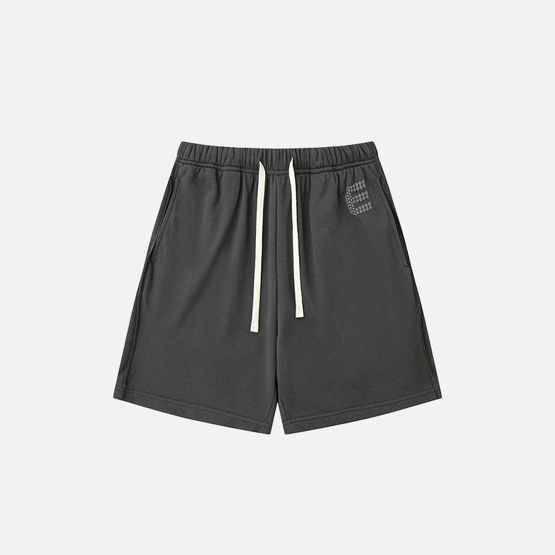 Letter Print Loose Shorts - tntwear1