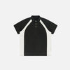 Y2k Washed Contrast Color Polo T-shirt - tntwear1