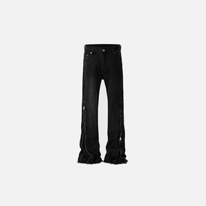 Edgy Black Flared Jeans - tntwear1