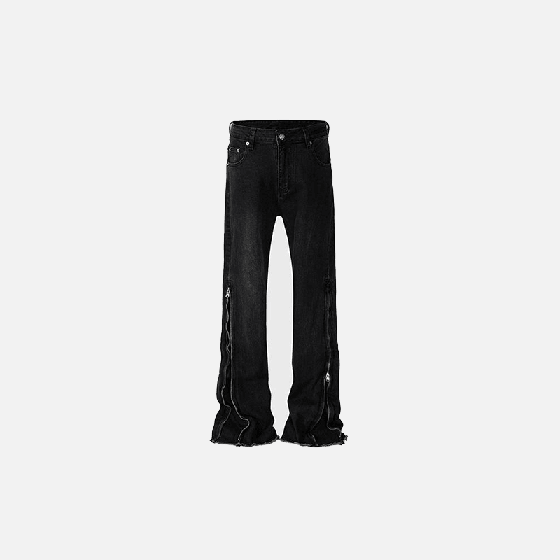 Edgy Black Flared Jeans - tntwear1