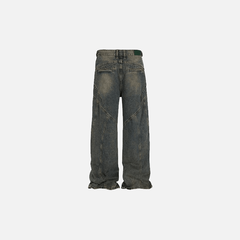 Loose Straight Stitching Desert Jeans - tntwear1