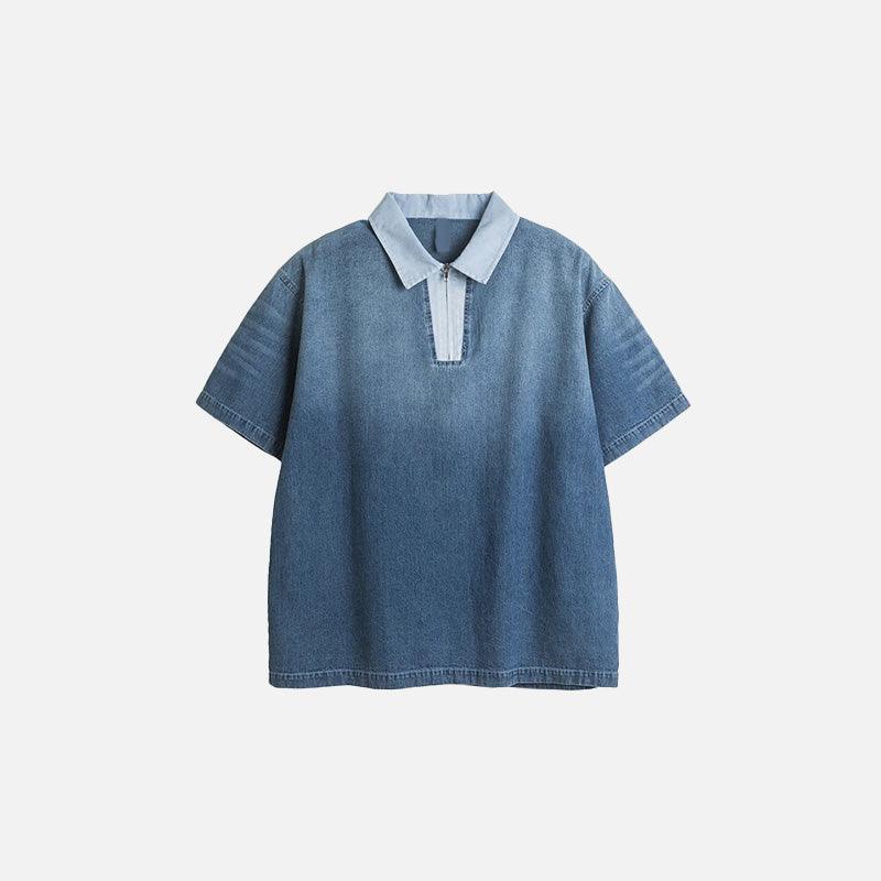 Faded Washed Polo T-shirt - tntwear1