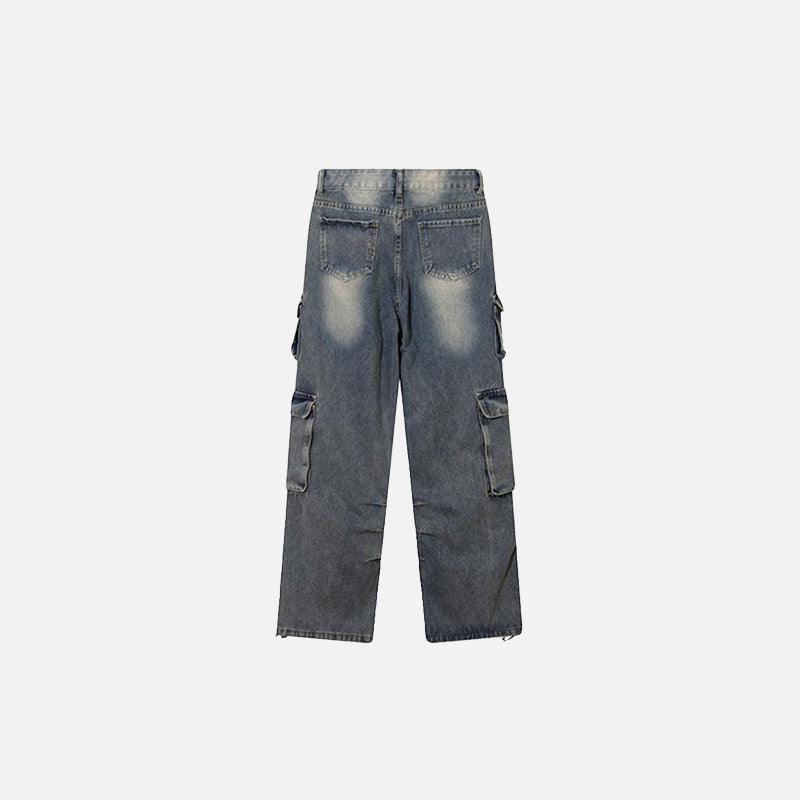 Multi-Pockets Retro Loose Pants - tntwear1