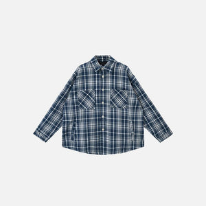 Loose Retro Plaid Shirt - tntwear1