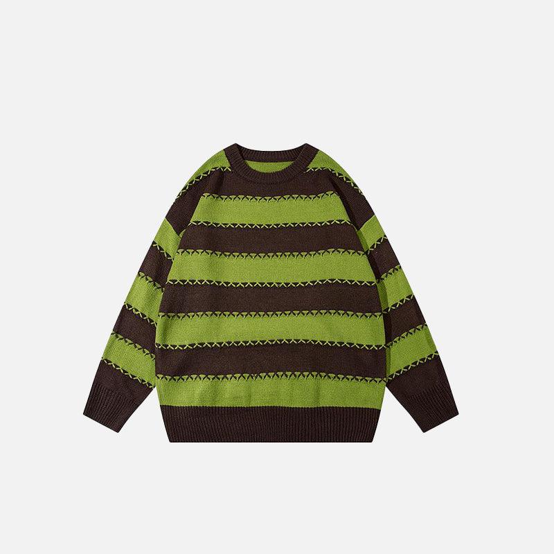 Oversized Striped Sweater - tntwear1