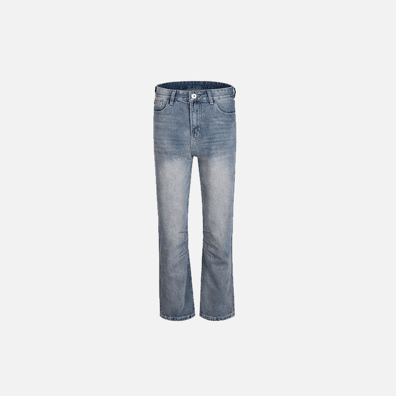 Folded Vintage Washed Denim Jeans - tntwear1