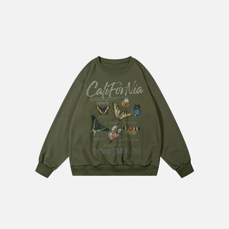 California Butterfly Garden Sweatshirt - tntwear1