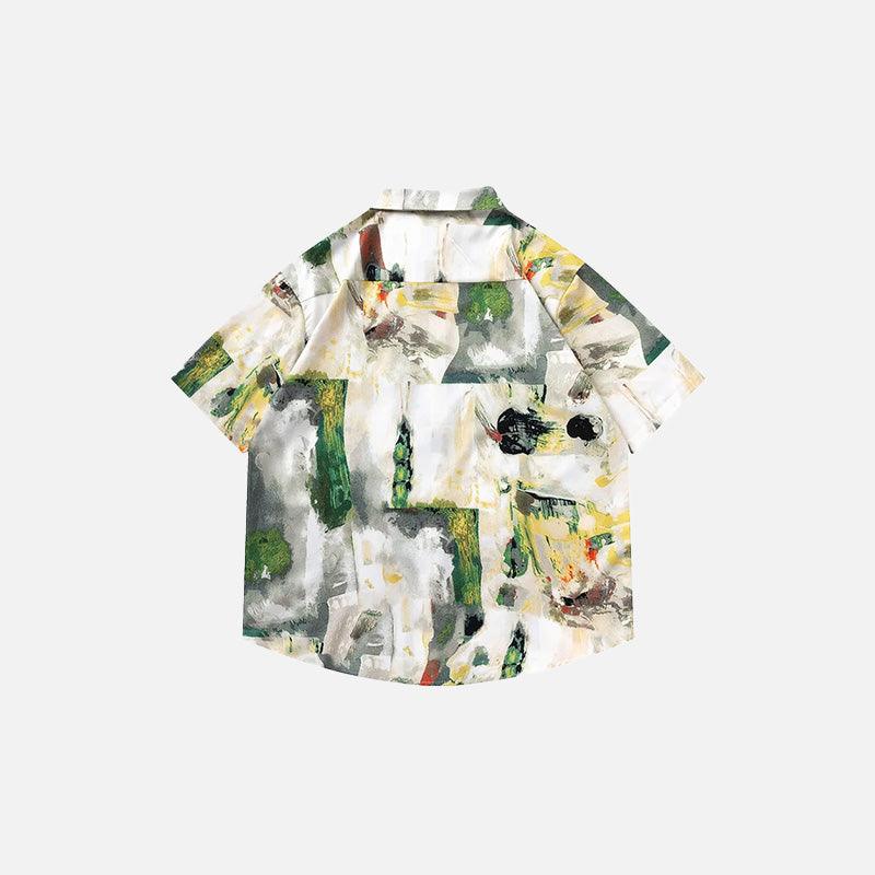 Abstract Brushstroke Art Print Shirt - tntwear1