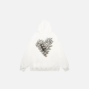 Loose Cursive Love Heart Hoodie - tntwear1