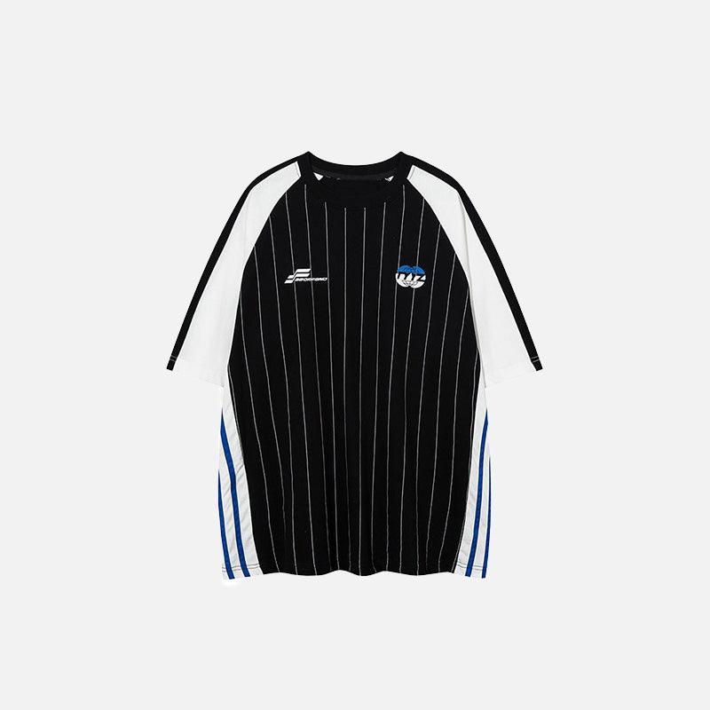 Contrast Color Stripe Sports T-shirt - tntwear1