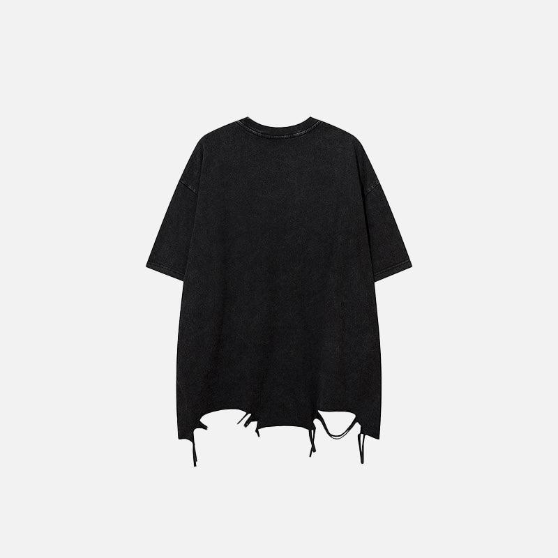 Y2k Chain Ripped Washed T-shirt - tntwear1