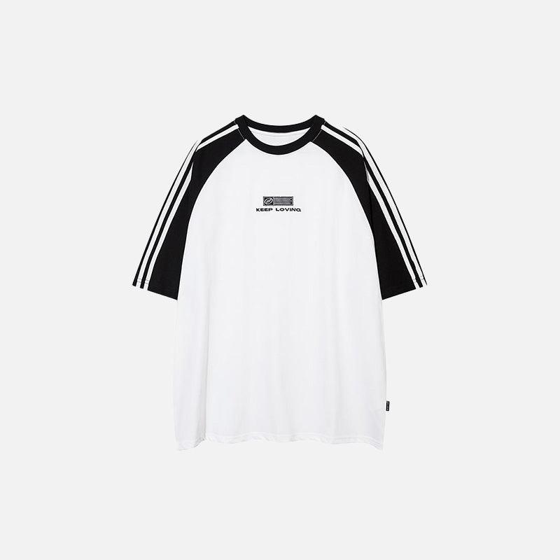 Loose Side-striped T-shirt - tntwear1