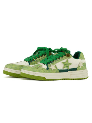 Avocado Green Star Chunky Sneakers - tntwear1