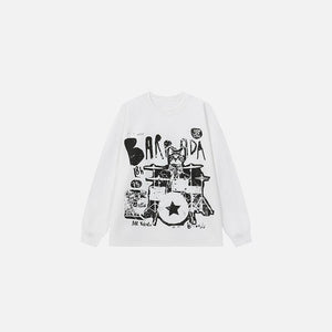 Rockstar Cat Drummer Sweatshirt - tntwear1