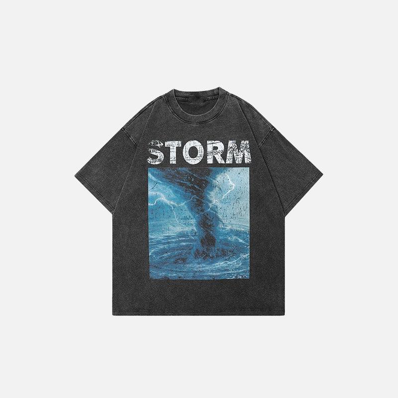 Vintage Washed Graphic Storm T-shirt - tntwear1