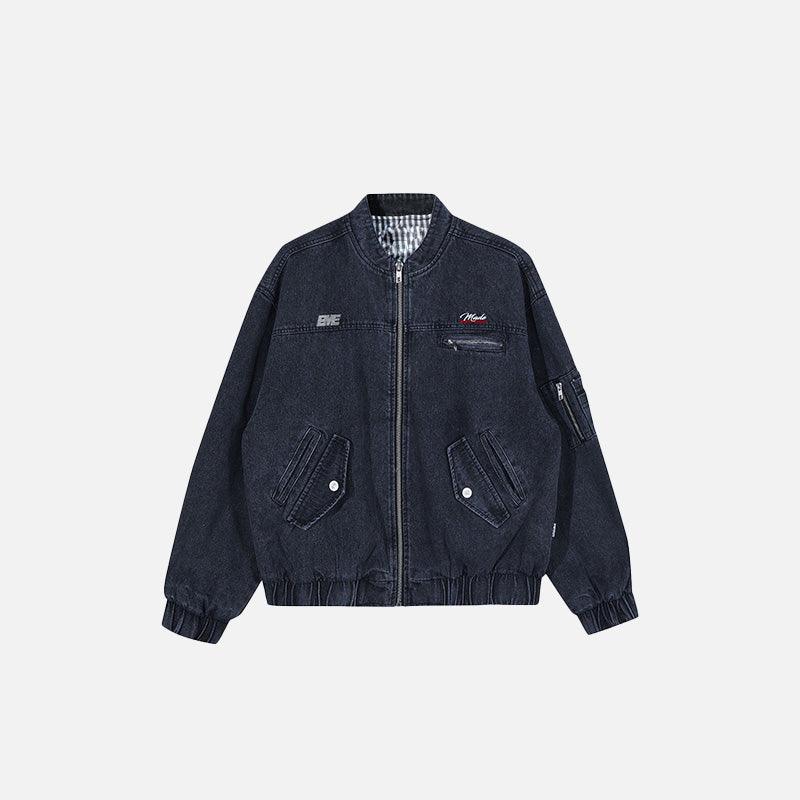 Y2k Washed Cowboy Zip-up Jacket - tntwear1