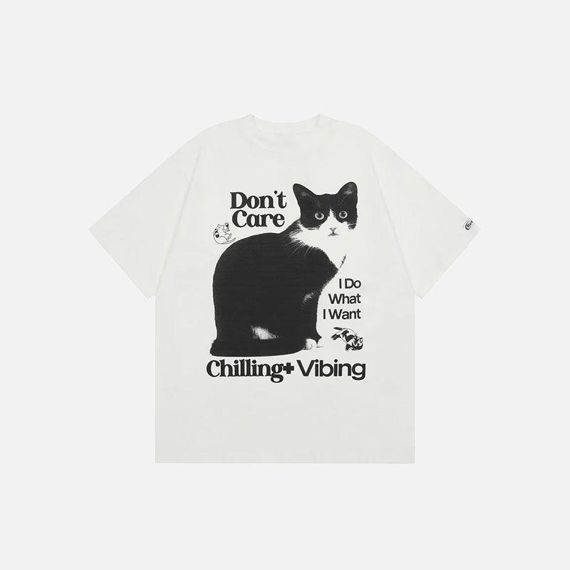 Chilling Cat Graphic T-shirt - tntwear1