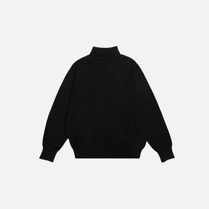 Turtleneck Loose Solid Color Sweater - tntwear1