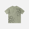 Washed Flower Floral Skull Graphic T-Shirt - tntwear1