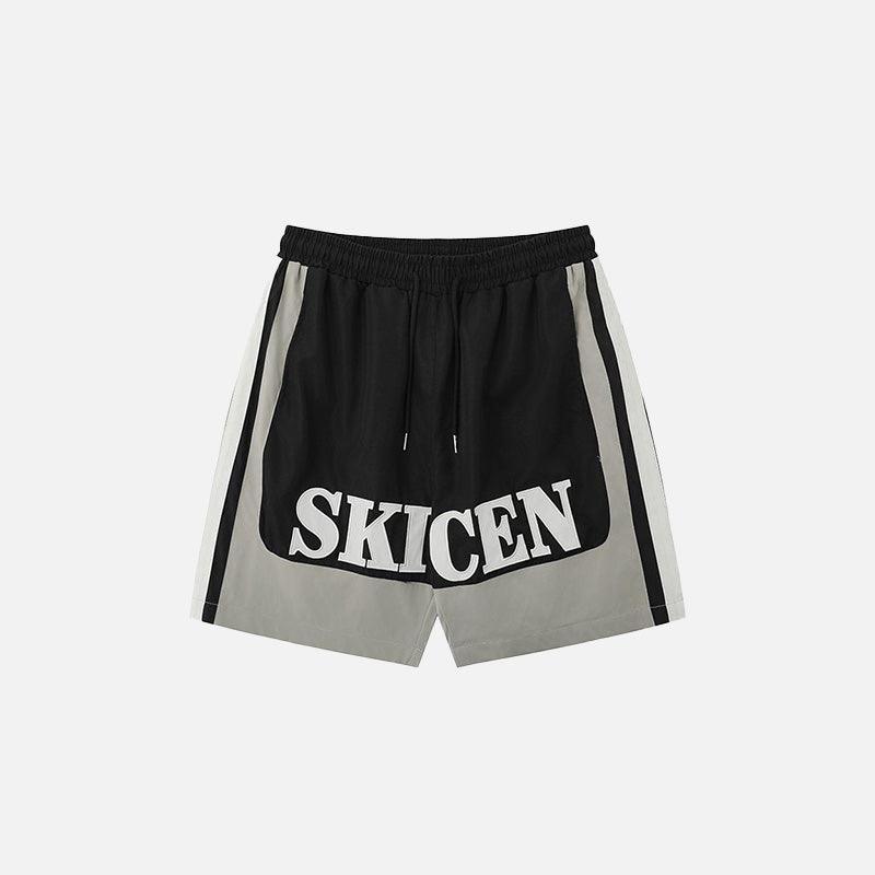 Contrast Color Drawstring Sports Shorts - tntwear1