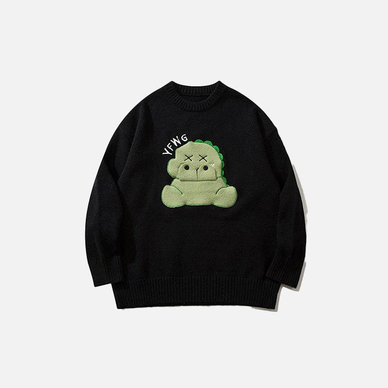 Depressed Dinosaur Loose Sweater - tntwear1