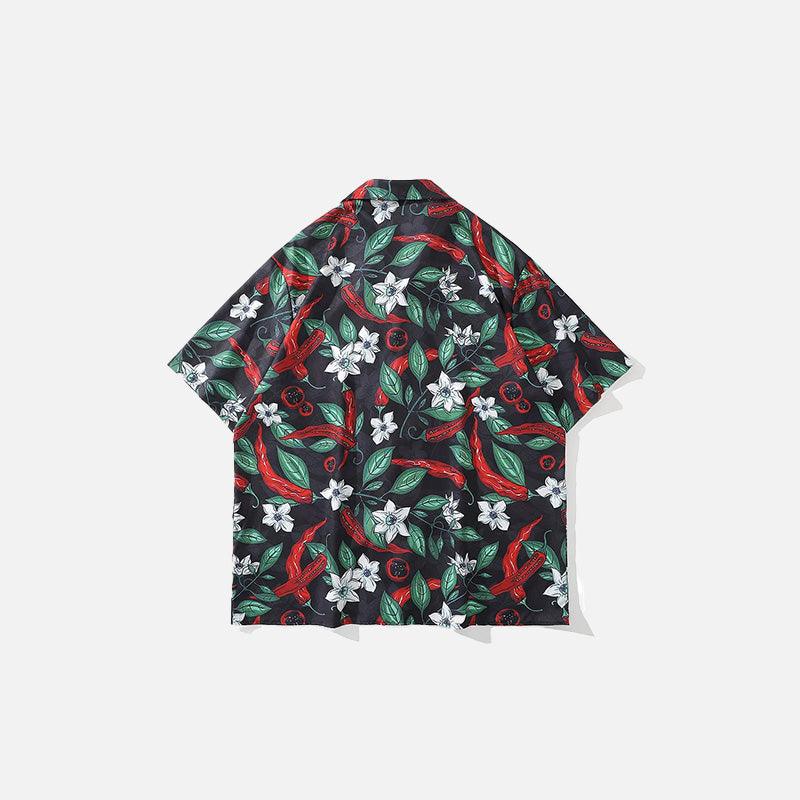 Paprika Leaves Print Shirt - tntwear1