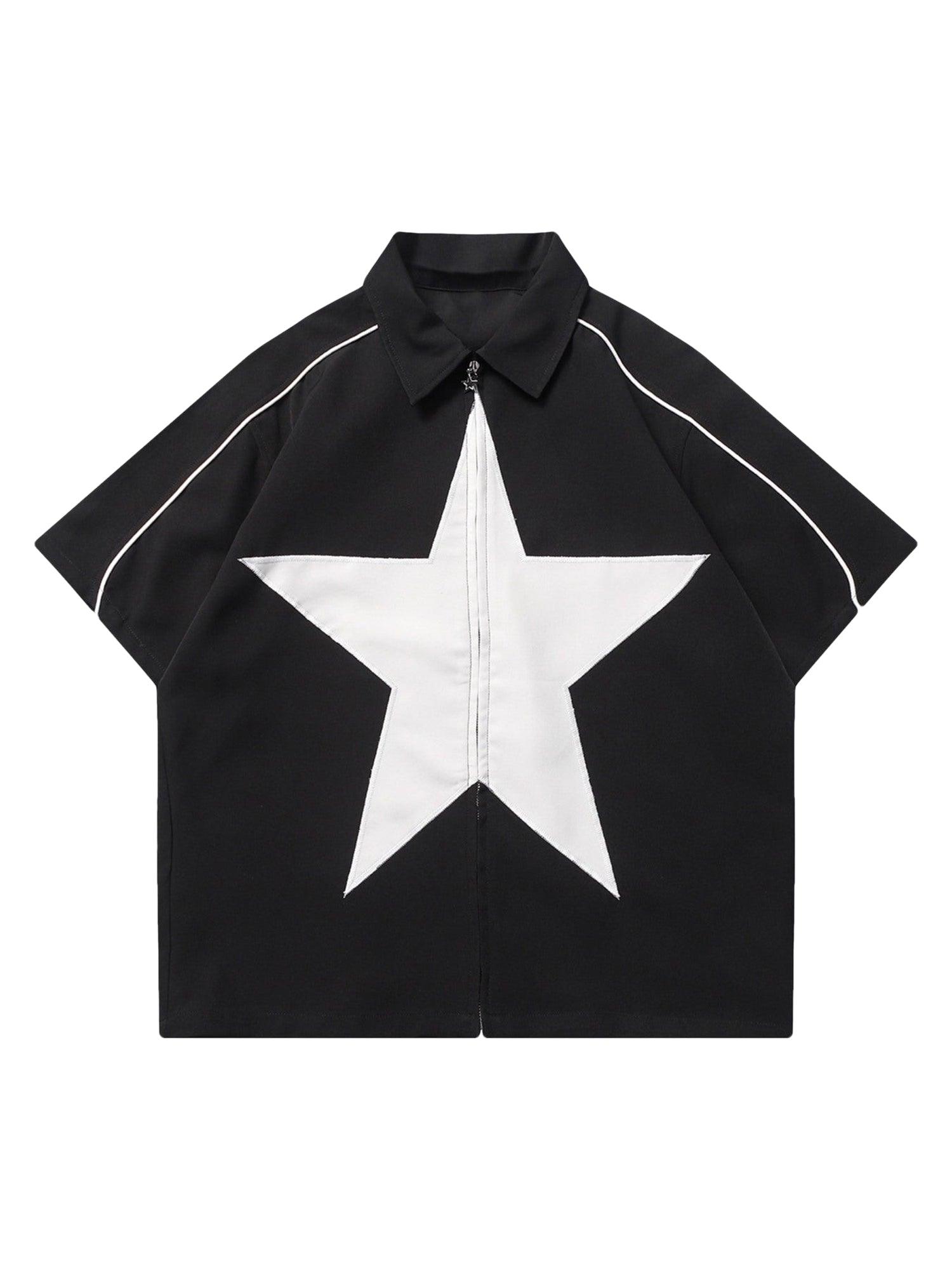 Tntwear Star Zipper Design Shirt -1575 - tntwear1