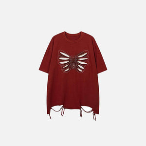 Y2k Loose Butterfly Ripped T-shirt - tntwear1