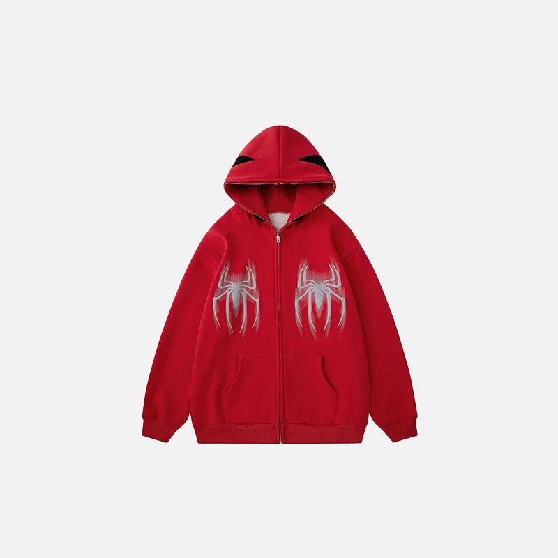 Y2k Gothic Web Zip-Up Hoodie - tntwear1