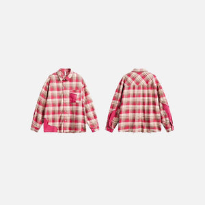 Plaid Reversible Long Sleeve Shirt - tntwear1