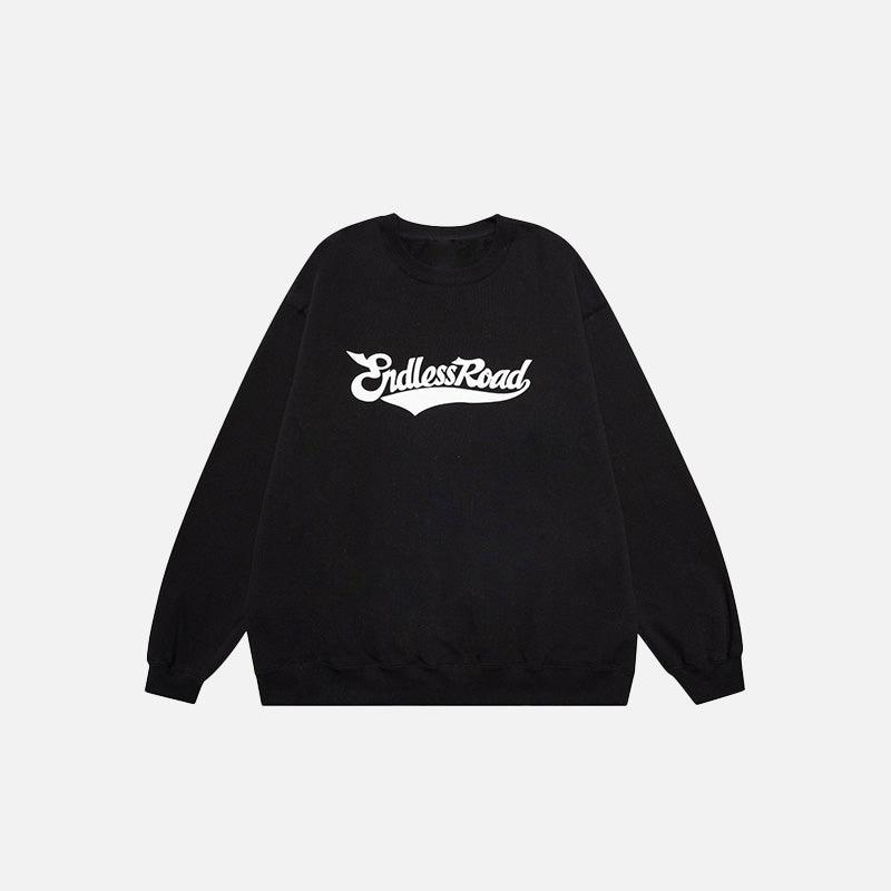 Loose Retro Fleece Sweatshirt - tntwear1