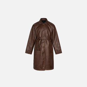 Y2k Solid Color Leather Coat - tntwear1