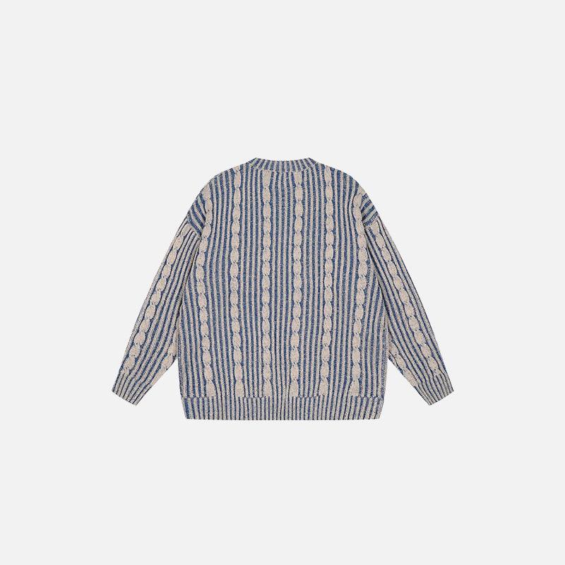 Vintage Stripes Loose Sweater - tntwear1