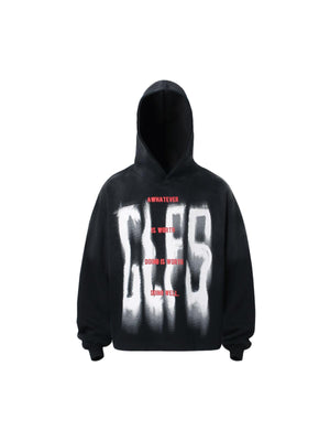 Tntwear Gradient Letter Distressed Pullover Hoodie