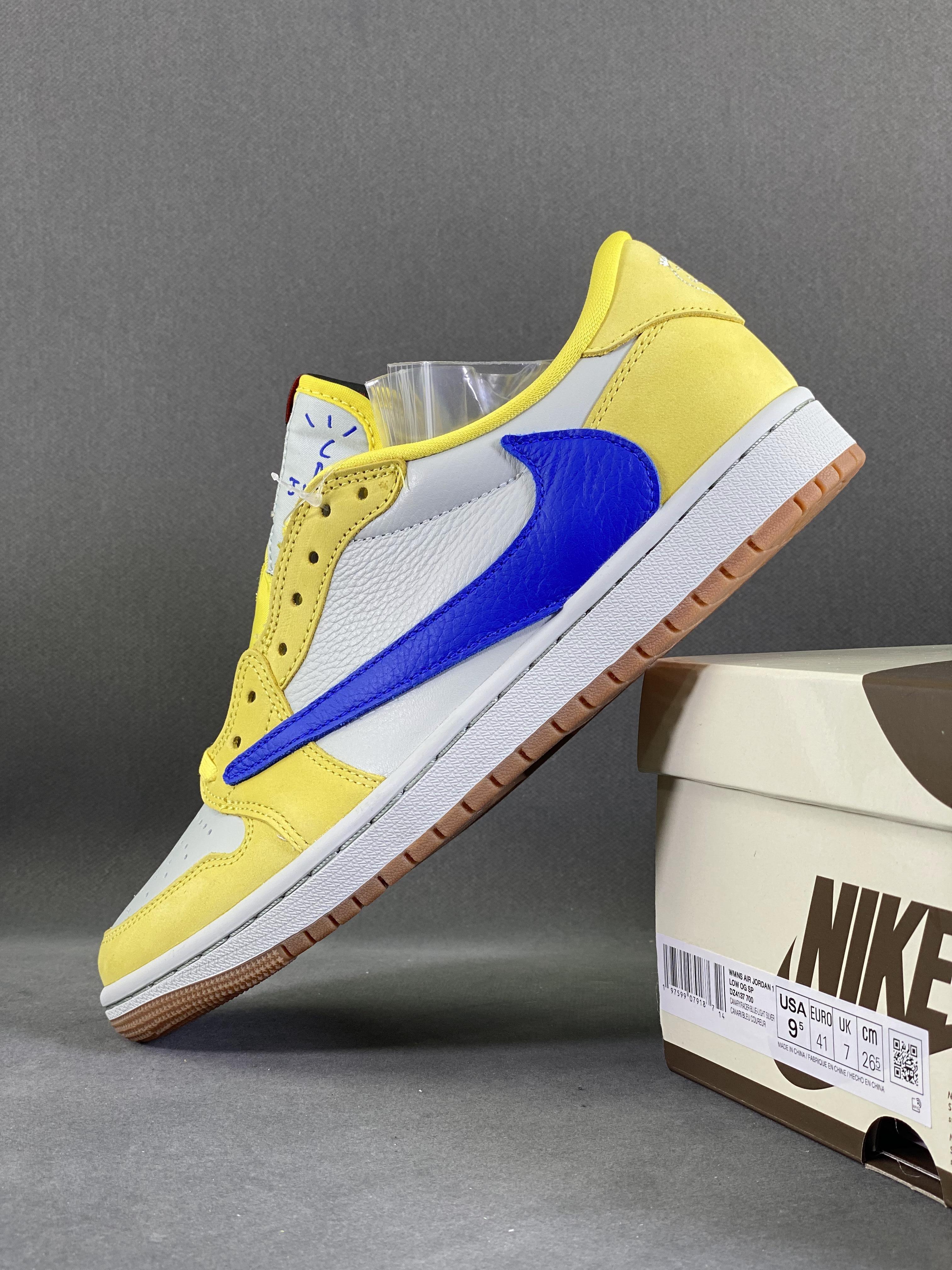 Custom Travis Scott x Air Jordan 1 Low “Canary” DZ4137-700 - tntwear1