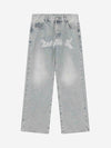 1984 Dark Letter Print Jeans - tntwear1