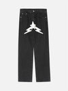 1984 Lightning Pentagram Print Straight Jeans - 1922 - tntwear1