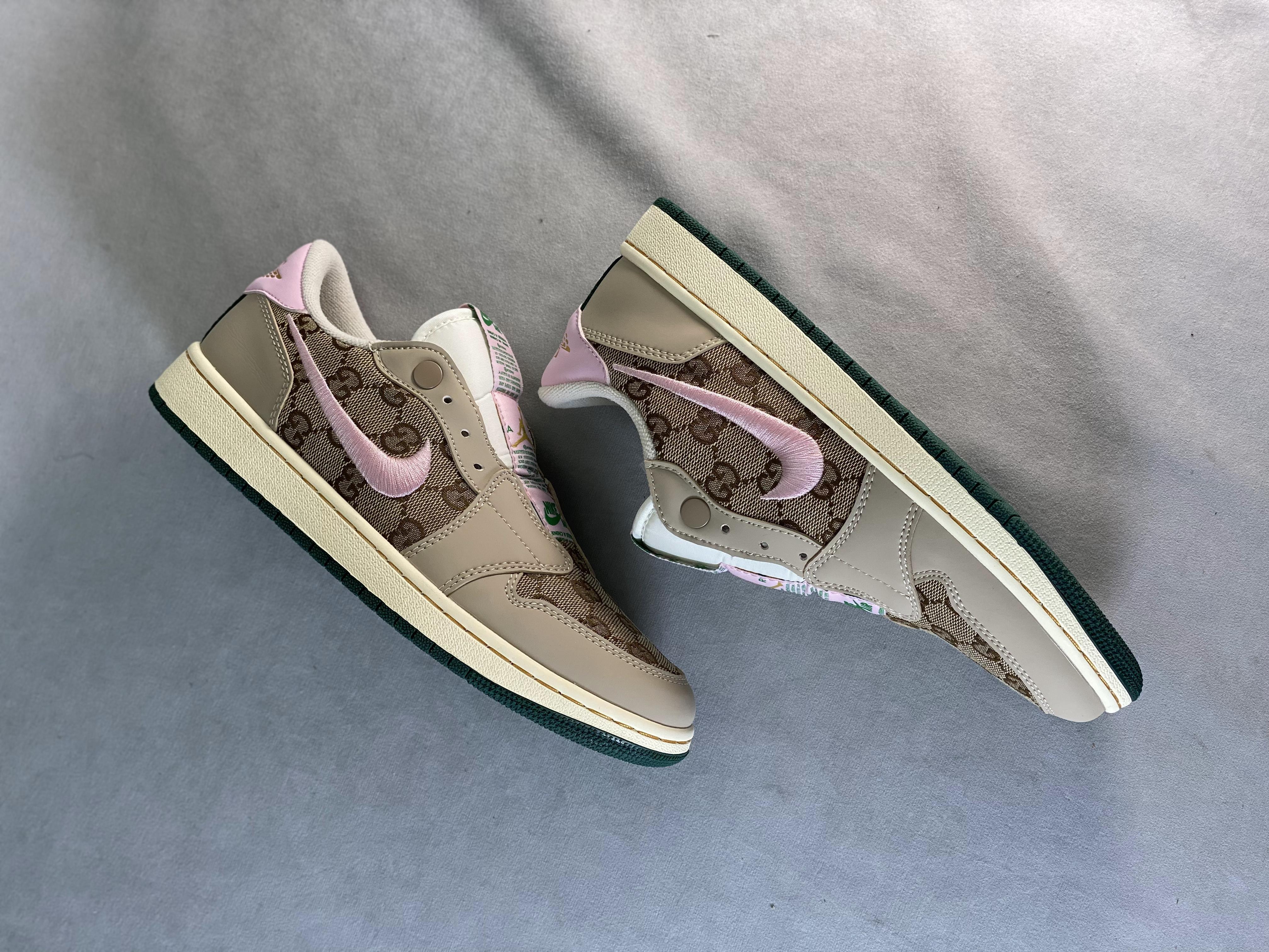 Custom GG x Air Jordan 1 Retro Low Slip AJ1 AV3918-398 - tntwear1